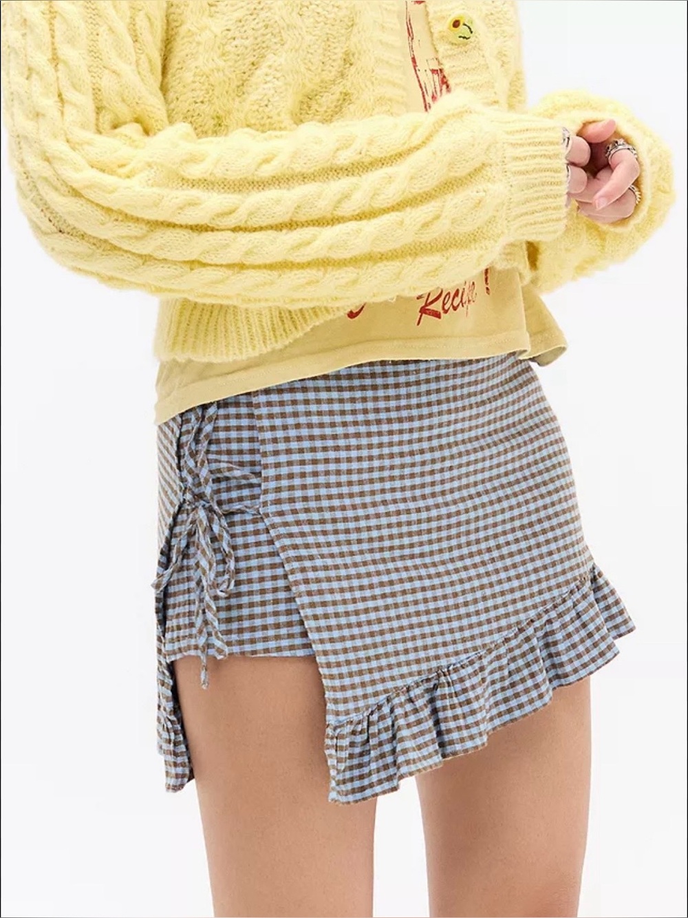 ASO Noah Morgan in My Fault: London Kimchi Blue Brown Checkered Skort